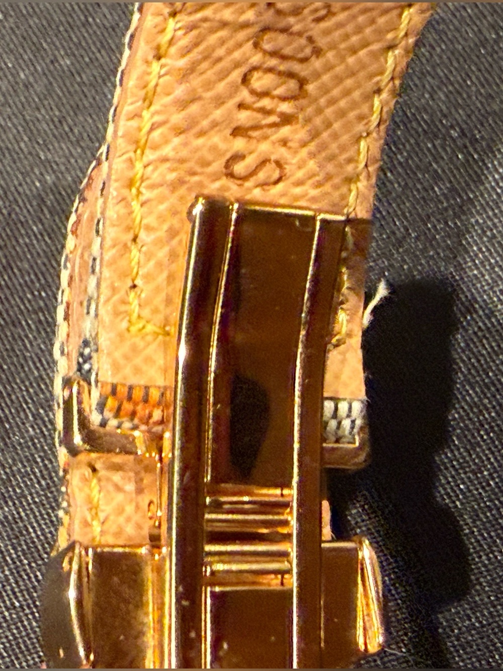 Louis Vuitton Mini Lin Monogram Good Luck Wish Bracelet Gold Flower Clasp - Picture 11 of 16